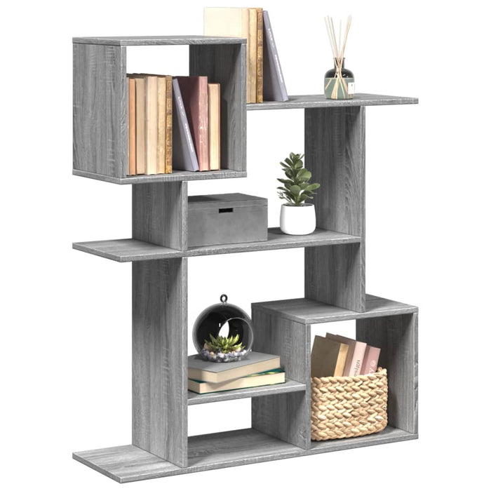 vidaXL Room Divider Bookcase Grey Sonoma 92x29x112 cm Engineered Wood