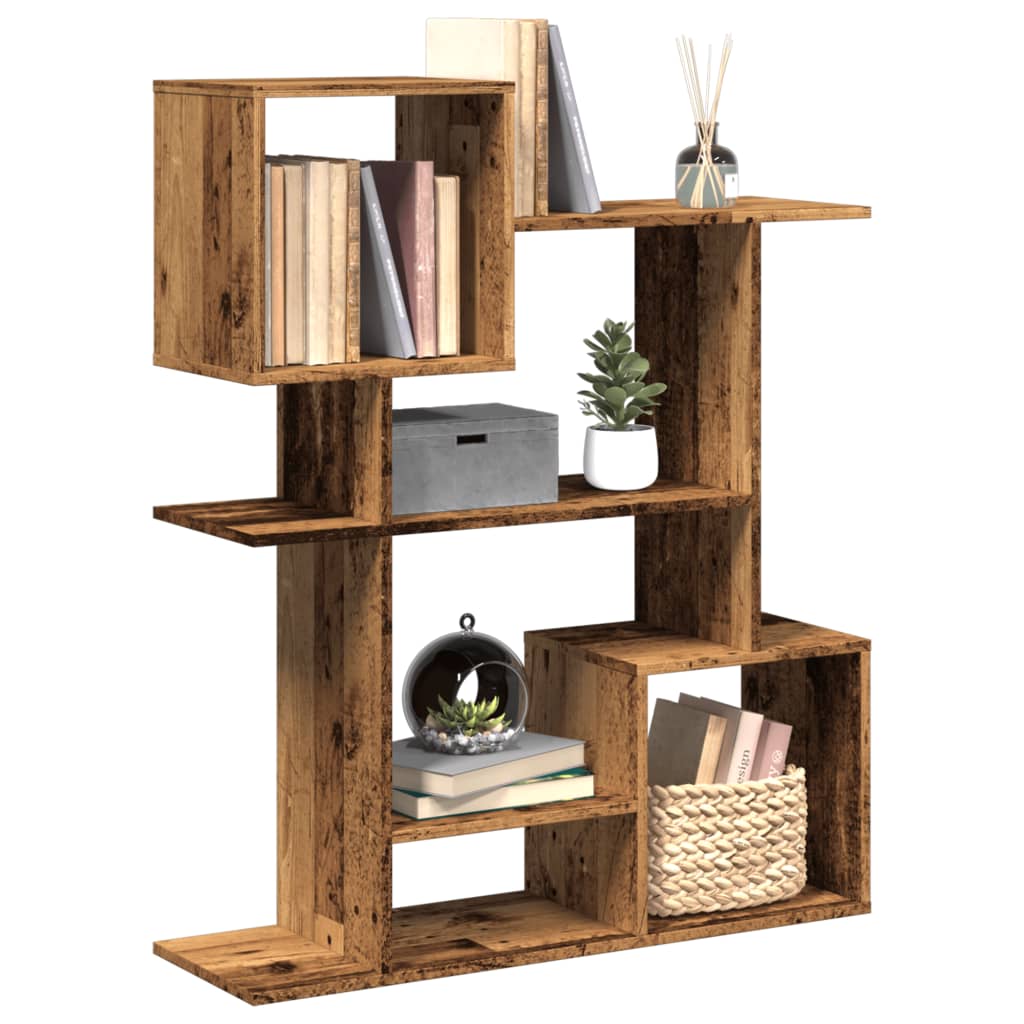 vidaXL Room Divider Bookcase Old Wood 92x29x112 cm Engineered Wood