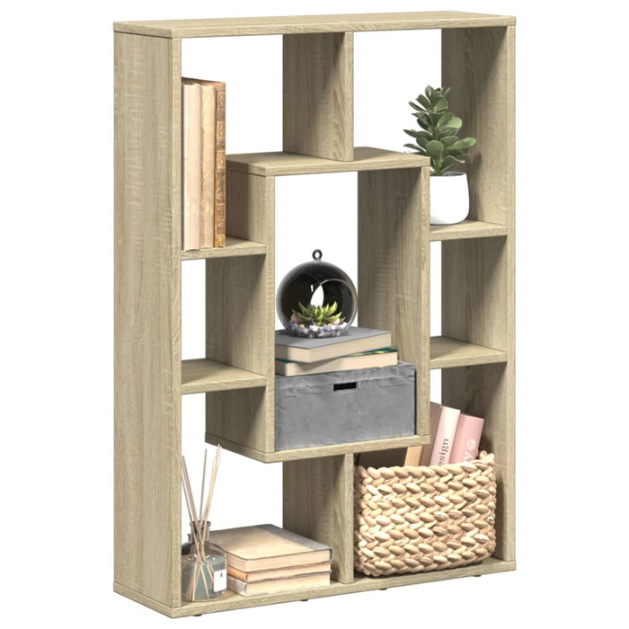 vidaXL Bookcase Sonoma Oak 63x20x90 cm Engineered Wood