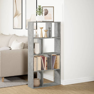 vidaXL Bookcase Concrete Grey 60x20x120 cm Engineered Wood