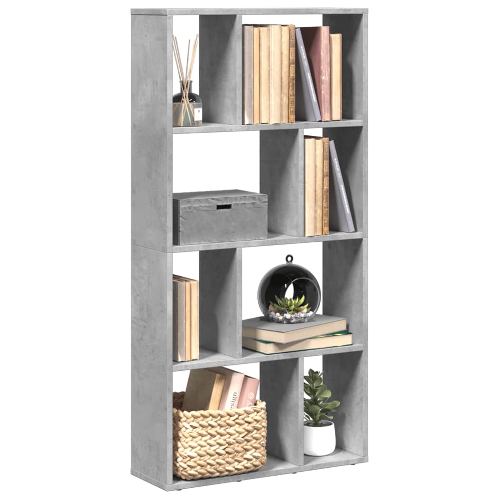 vidaXL Bookcase Concrete Grey 60x20x120 cm Engineered Wood