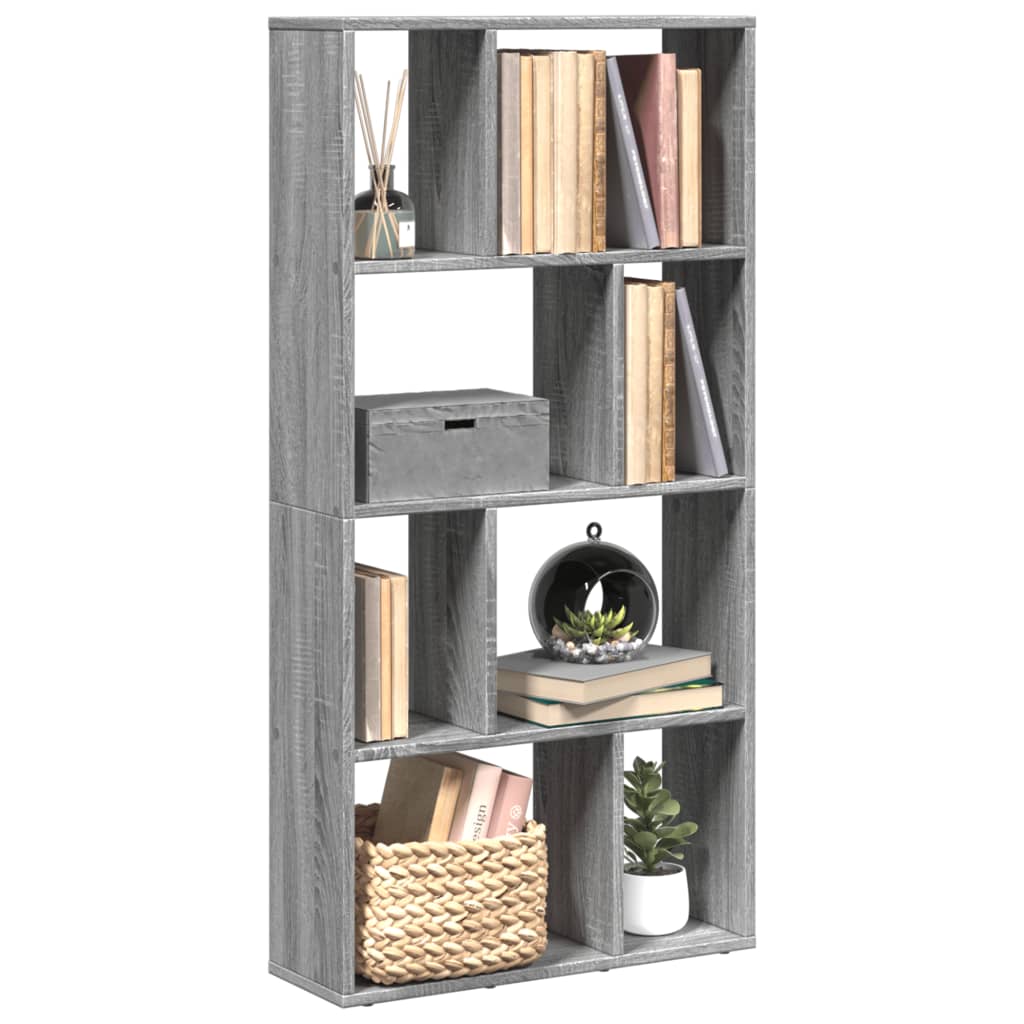 vidaXL Bookcase Grey Sonoma 60x20x120 cm Engineered Wood