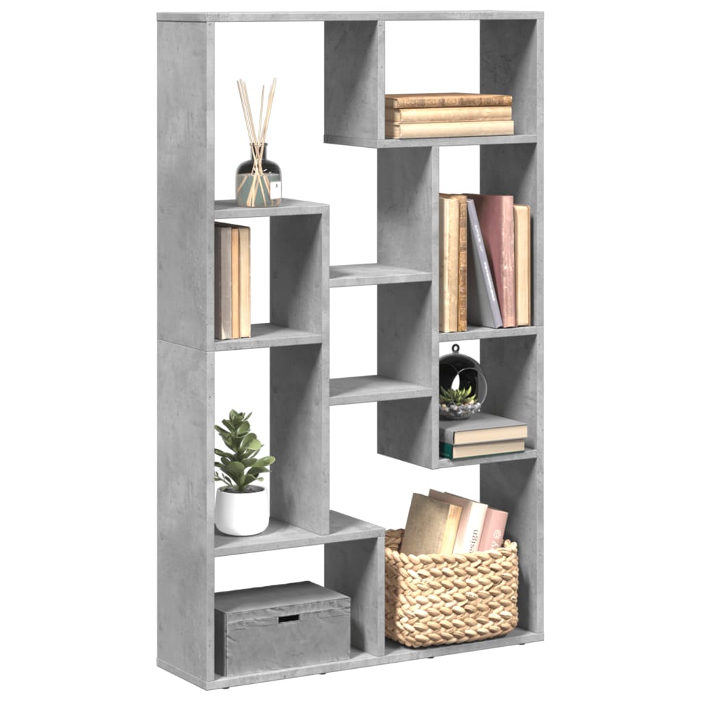 vidaXL Bookcase Concrete Grey 72x20x120 cm Engineered Wood