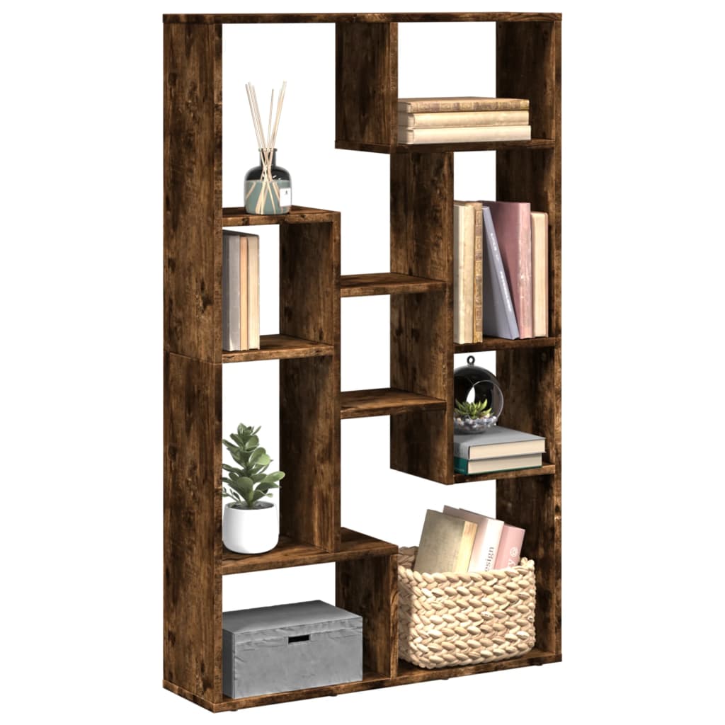 vidaXL Bookcase Smoked Oak 72x20x120 cm Engineered Wood