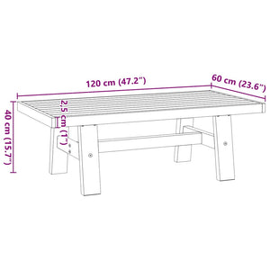 vidaXL Coffee Table NOAIN A-Shaped Legs 120x60x40 cm Solid Wood Pine