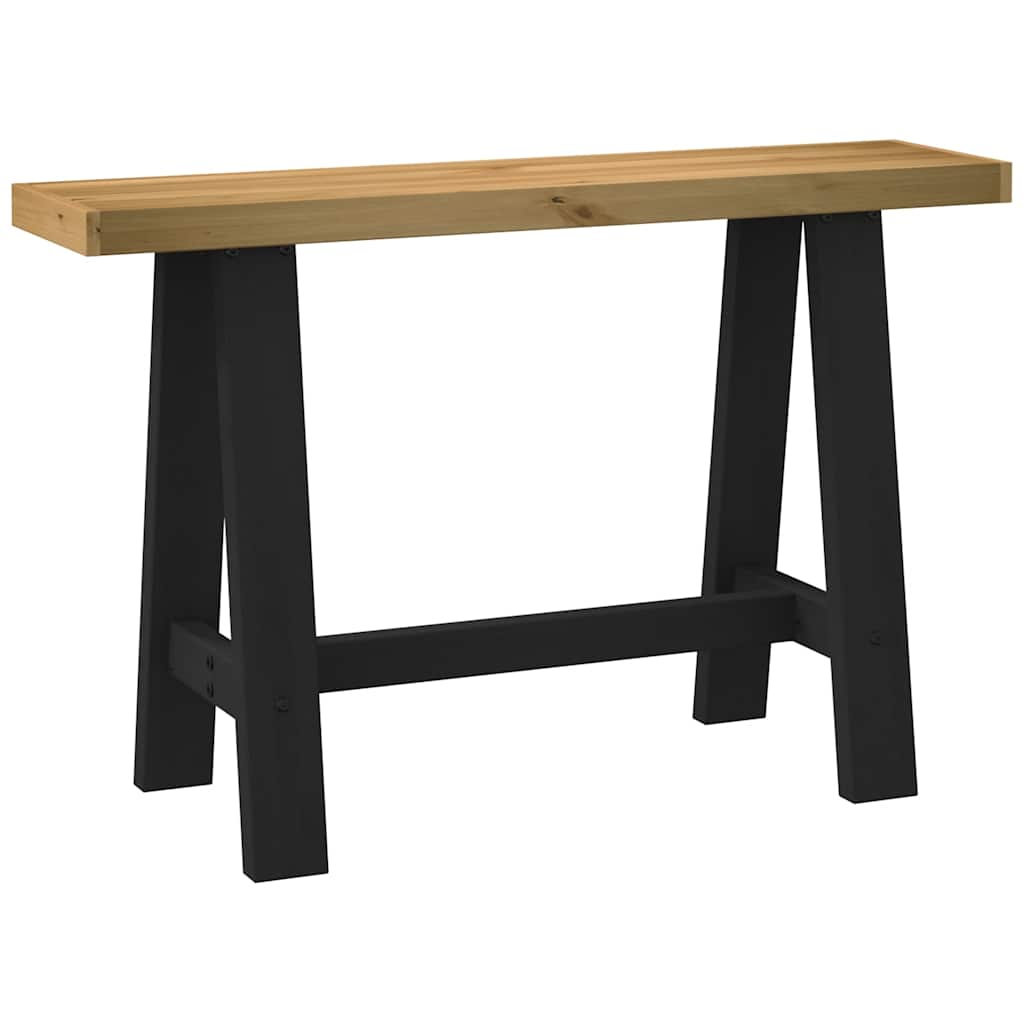 vidaXL Console Table NOAIN A-Shaped Legs 120x30x75 cm Solid Wood Pine