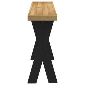 vidaXL Console Table NOAIN X-Shaped Legs 120x30x75 cm Solid Wood Pine