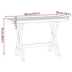 vidaXL Desk NOAIN X-Shaped Legs 120x50x75 cm Solid Wood Pine