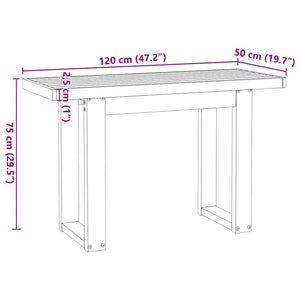 vidaXL Desk NOAIN U-Shaped Legs 120x50x75 cm Solid Wood Pine