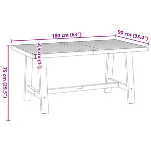 vidaXL Dining Table NOAIN A-Shaped Legs 160x90x75 cm Solid Wood Pine