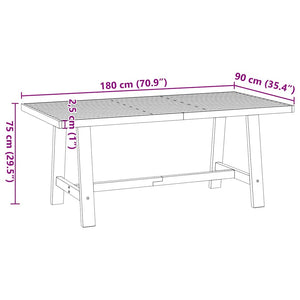 vidaXL Dining Table NOAIN A-Shaped Legs 180x90x75 cm Solid Wood Pine