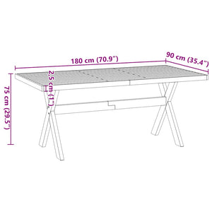 vidaXL Dining Table NOAIN X-Shaped Legs 180x90x75 cm Solid Wood Pine