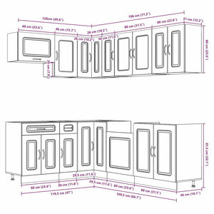 vidaXL 11 Piece Kitchen Cabinet Set Kalmar White Engineered Wood