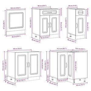 vidaXL 11 Piece Kitchen Cabinet Set Kalmar White Engineered Wood