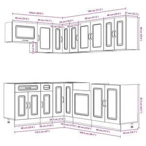 vidaXL 11 Piece Kitchen Cabinet Set Kalmar Gloss White Engineered Wood