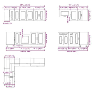 vidaXL 11 Piece Kitchen Cabinet Set Kalmar Gloss White Engineered Wood