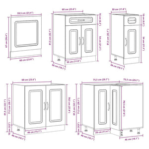 vidaXL 11 Piece Kitchen Cabinet Set Kalmar Gloss White Engineered Wood