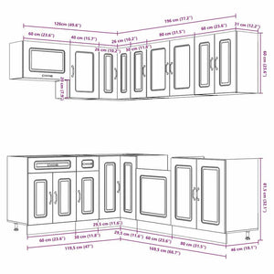 vidaXL 11 Piece Kitchen Cabinet Set Kalmar Concrete Grey Engineered Wood