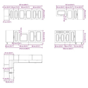 vidaXL 11 Piece Kitchen Cabinet Set Kalmar Smoked Oak Engineered Wood