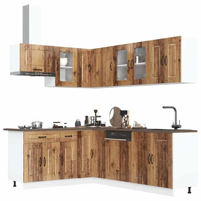 vidaXL 11 Piece Kitchen Cabinet Set Kalmar Old Wood Engineered Wood