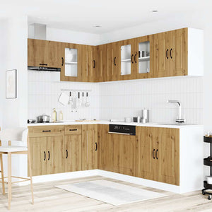 vidaXL 11 Piece Kitchen Cabinet Set Kalmar Artisan Oak Engineered Wood