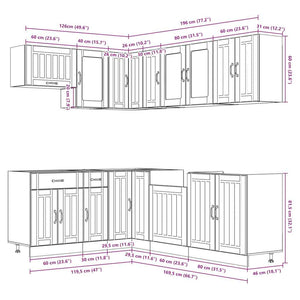 vidaXL 11 Piece Kitchen Cabinet Set Lucca White Engineered Wood