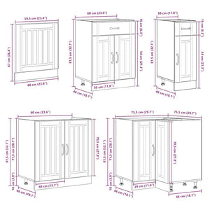 vidaXL 11 Piece Kitchen Cabinet Set Lucca White Engineered Wood