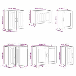 vidaXL 11 Piece Kitchen Cabinet Set Lucca White Engineered Wood