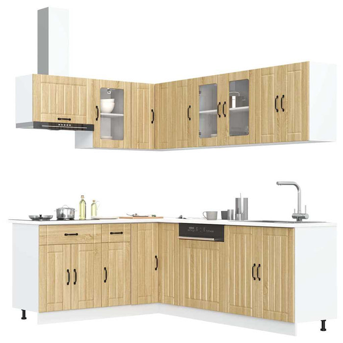 vidaXL 11 Piece Kitchen Cabinet Set Lucca Sonoma Oak Engineered Wood