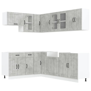 vidaXL 11 Piece Kitchen Cabinet Set Lucca Concrete Grey Engineered Wood