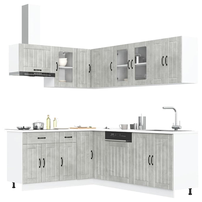 vidaXL 11 Piece Kitchen Cabinet Set Lucca Concrete Grey Engineered Wood