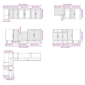 vidaXL 11 Piece Kitchen Cabinet Set Lucca Smoked Oak Engineered Wood