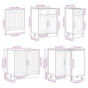 vidaXL 11 Piece Kitchen Cabinet Set Lucca Smoked Oak Engineered Wood