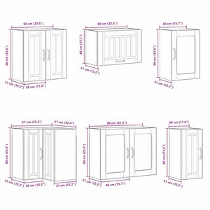 vidaXL 11 Piece Kitchen Cabinet Set Lucca Grey Sonoma Engineered Wood