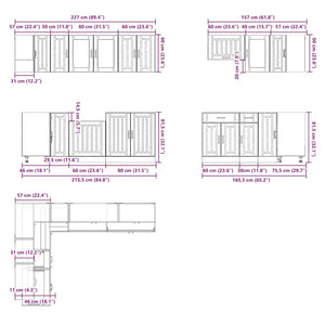 vidaXL 11 Piece Kitchen Cabinet Set Lucca Brown Oak Engineered Wood