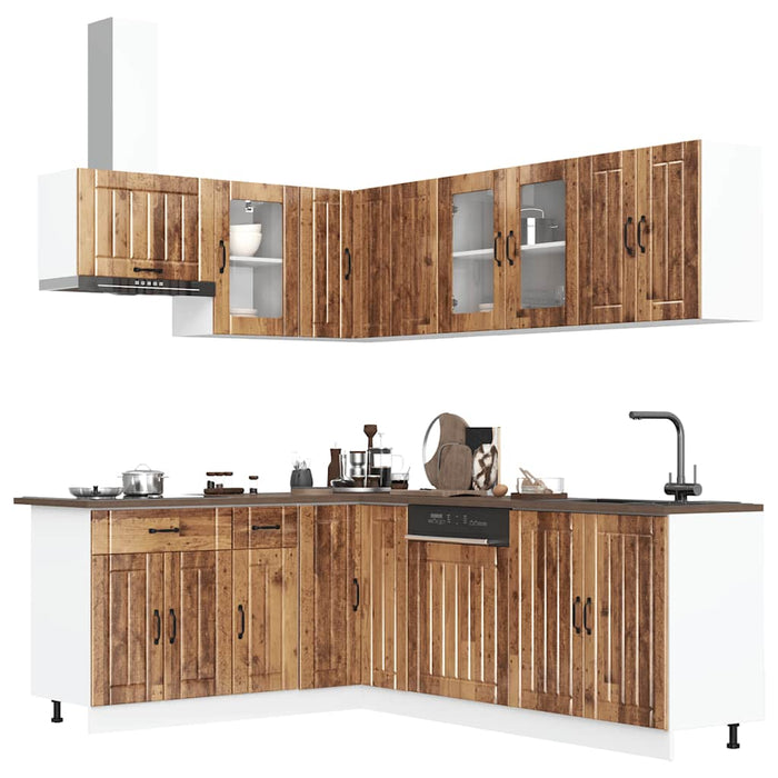 vidaXL 11 Piece Kitchen Cabinet Set Lucca Old Wood Engineered Wood