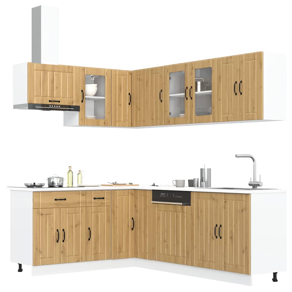 vidaXL 11 Piece Kitchen Cabinet Set Lucca Artisan Oak Engineered Wood