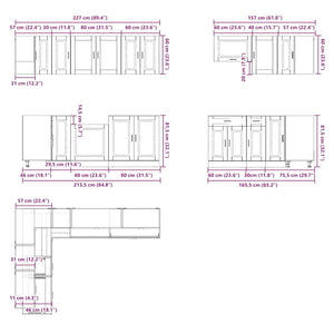 vidaXL 11 Piece Kitchen Cabinet Set Porto White Engineered Wood