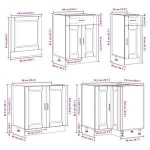 vidaXL 11 Piece Kitchen Cabinet Set Porto White Engineered Wood