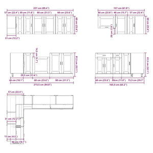 vidaXL 11 Piece Kitchen Cabinet Set Porto Black Engineered Wood