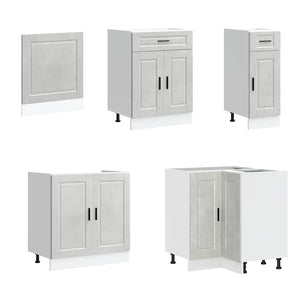 vidaXL 11 Piece Kitchen Cabinet Set Porto Concrete Grey Engineered Wood