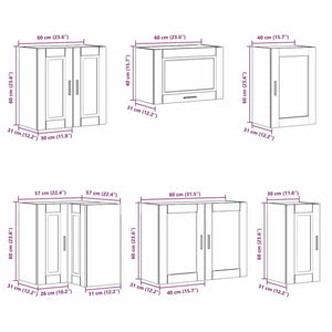 vidaXL 11 Piece Kitchen Cabinet Set Porto Concrete Grey Engineered Wood