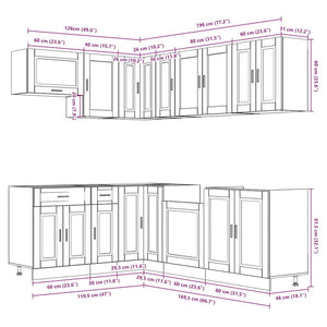 vidaXL 11 Piece Kitchen Cabinet Set Porto Grey Sonoma Engineered Wood