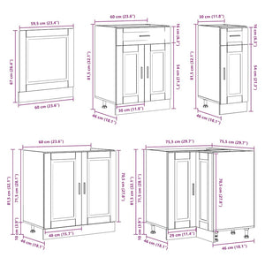 vidaXL 11 Piece Kitchen Cabinet Set Porto Grey Sonoma Engineered Wood