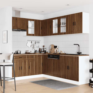 vidaXL 11 Piece Kitchen Cabinet Set Porto Brown Oak Engineered Wood