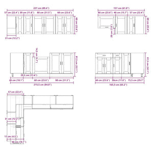 vidaXL 11 Piece Kitchen Cabinet Set Porto Brown Oak Engineered Wood