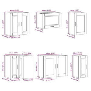 vidaXL 11 Piece Kitchen Cabinet Set Porto Brown Oak Engineered Wood