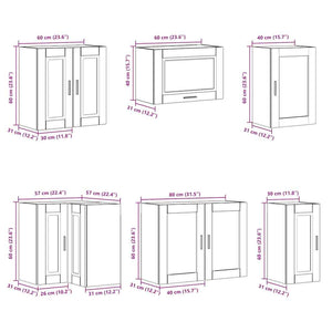 vidaXL 11 Piece Kitchen Cabinet Set Porto Old Wood Engineered Wood