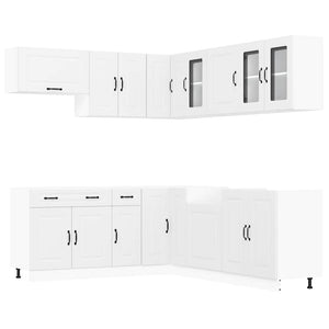 vidaXL 11 Piece Kitchen Cabinet Set Kalmar White Engineered Wood