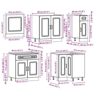 vidaXL 11 Piece Kitchen Cabinet Set Kalmar White Engineered Wood